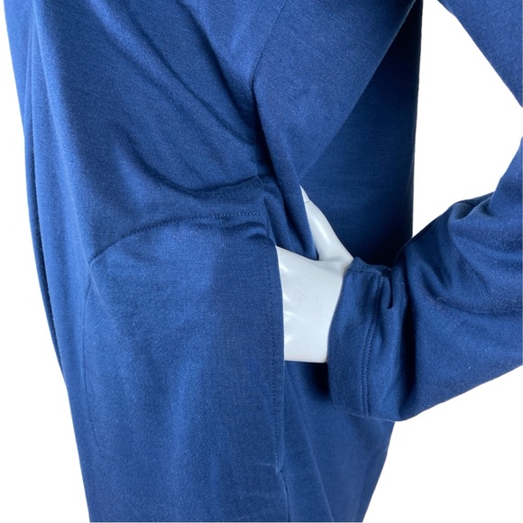 NWOT Purejill Luxe Tencel Cowl Neck Jersey Dress Blue Long Sleeve Pockets XL - Picture 10 of 17